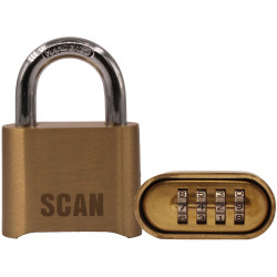 Scan ZA116-1 Brass Combination Padlock 50mm