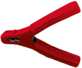 Battery charging pliers, pole sign +, 300 A, 160 mm, red, H 200 ROT VOLLISOLIERT