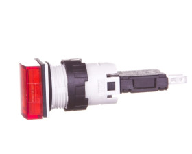 Kompletny wskaźnik świetlny, Czerwony, LED, Kwadratowy, 12...24 V AC/DC, 16 mm, Plastik Harmony XB6 XB6CV4BB
