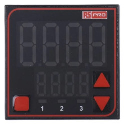 Regulator temperatury PID panelowy 3-wyjściowy, Uz 110 → 240 V AC, +100 → +1824C (termopara typu B), 0