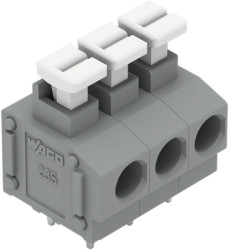 PCB terminal, 3 pole, pitch 5 mm, AWG 24-16, 17.5 A, push-in cage clamp, gray, 235-403/332-000