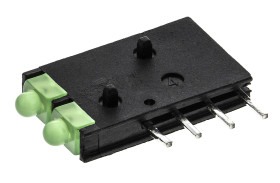 Wskaźnik LED do druku 2-diodowy kolor diod Zielony 38° 2,1 V Dialight