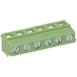 TruConnect 211747 5.08mm 90deg 6 Way Low Profile Rising Clamp Terminal Block