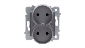 Rosa Gniazdo Wtyczkowe Podwójne B/U Bez Ramki Inox Gp-2Q/M.In