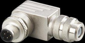 Plug, M12, 4 pole, screw connection, angled, E12353