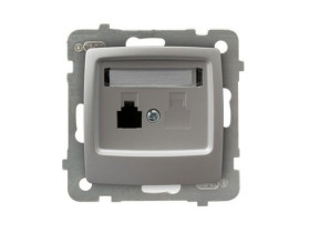 KARO Gniazdo telefoniczne srebrny perłowy GPT-1S/m/43 OSPEL