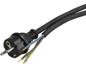Przewód z wtyczką gumowy 3x1,5mm 1,5m czarny