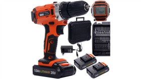 Wiertarko-Wkrętarka Akumulatorowa Z Lcd 1,5Ah Li-Lon 20V W Walizce Kraftidele