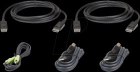 2L-7D03UDPX5 KVM cable kit, USB DisplayPort Dual Display Secure
