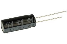 Kondensator; niskoimpedancyjny; elektrolityczny; EEUFR1J221LB; 220uF; 63V; FR-A; fi 10x25mm; 5mm; przewlekany (THT); taśma; Pana