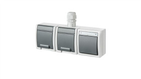 Aquant Zestaw Łącznik 1-B/Schodowy + Gniazdo Podwójne 2X2p+Z Pionowe Ip65...