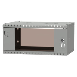 Szafa wisząca Standard 19" 4U, 350mm, drzwi szklane, szara