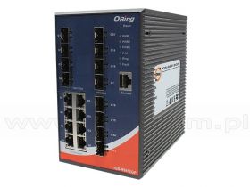 IGS-R9812GP, Switch przemysłowy zarządzalny, DIN, L3, 8x 10/1000 RJ-45 + 12x100/1000 SFP z DDM, O/Open-Ring <30ms