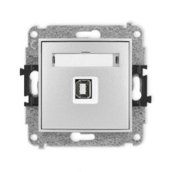 ICON Mechanizm gniazda pojedynczego USB A-B 2.0 srebrny metalik 7IGUSB-3
