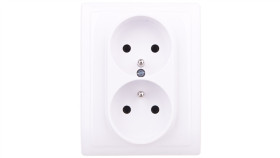 Kos66 Gniazdo Podwójne Z/U Kompletne Białe 660436