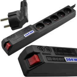 Przedłużacz przeciwprzepięciowy 5-gniazd z/u ACAR 504WF 1,5m czarny