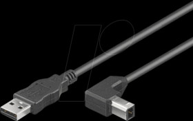 ICOC-U-AB-10-ANG USB 2.0 Cable Type A male > Type B male 90° angled, 1.0m