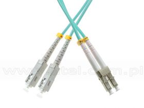 Patchcord SC/UPC-LC/UPC, MM, 50/125, dupleks, włókno OM3, 2 m