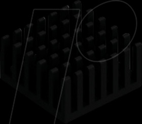 ICK PGA8X8X12 PGA heat sink, 23x23x12.3 mm, 14.8 K/W