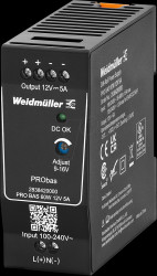 2838420000 Switching power supply for rail mounting, PRObas, 60 W, 12 V, 5