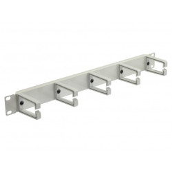 Organizator kabli RACK 19" 1U metalowy szary NEKU z plastikowymi uchwytami