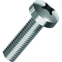 Flat head screw, PH cross slot, M2.5, Ø 5 mm, 10 mm, steel, stainless, ISO 7045, 001.17.242