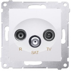 Gniazdo antenowe R-TV-SAT końcowe SIMON 54 białe Kontakt Simon DASK.01/11