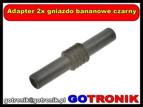 Adapter 2x gniazdo bananowe czarny
