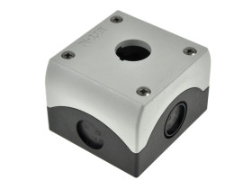 Obudowa przycisku; M22-I1; szaro-czarny; plastik; IP67; pojedyńcza; 80x72x56mm; panelowe 22mm; Eaton; RoHS