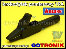 Krokodylek pomiarowy na gniazdo banan 4mm | czarny