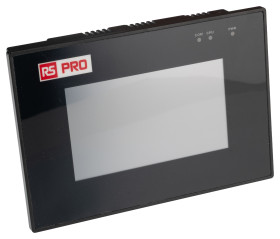 Panel HMI 153 x 105 x 40,5 mm RS PRO rozdzielczość: 480 X 272pikseli TFT IP65 1 x RS-232, 1 x RS485, 1 x hosta USB, 1 x