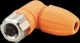 Jack, M12, 5 pole, screw connection, angled, EVC815
