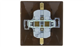 Akcent Gniazdo Podwójne Z/U Schuko Brązowe Gp-2As/24