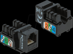 86468 Keystone Module RJ12 jack &gt; LSA Cat.3 UTP black