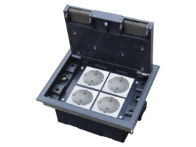 Puszka podłogowa (floorbox) 4M, (45x45), regulowana głębokość, do podłogi technicznej (wylewka opcjonalnie) PP004