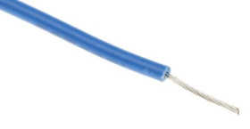 Przewód jednożyłowy linkowy, Przewód instalacyjny, 0,08 mm², 7/0,12 mm, 28 AWG, PVC, 300 V, Niebieski, dł. 100m, RS PRO