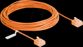 80858 RJ45 Network Cable Cat.6 UTP Ultra Slim 5 m orange with short pl