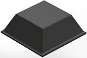 Enclosure feet, square, PUR, (W x H) 20.5 x 7.6 mm, black, SJ 5023 S