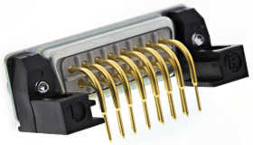 Złącze D-Sub 15-pinowe Męski Kąt Proste Przewlekany Złoto