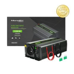 Przetwornica Napięcia QOLTEC 24V/230V Monolith 600W/1200W Czysty Sinus (samochodowa)