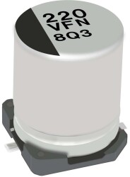 Kondensator 150 μF 50V dc Montaż powierzchniowy Panasonic Lutowie 500