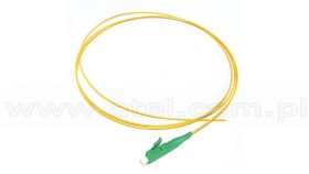 Pigtail światłowodowy jednomodowy LC/APC, 9/125, 0,9mm, włókno G652D, 1m