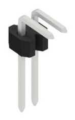 Pin header, 2 pole, pitch 1.27 mm, angled, black, 10060982