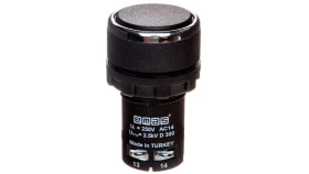 Przycisk Sterowniczy Monoblok, Kryty, Niestabilny, 1No+1Nc, Czarny T0-Mb102dh