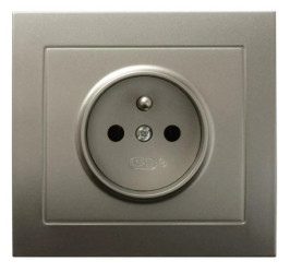 KIER Gniazdo pojedyncze z/u satyna light GP-1WZ/45