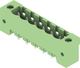 Pin header, 6 pole, pitch 5.08 mm, straight, green, 1401930000