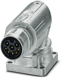 Surface-mounting plug, M17, 8 pole, crimp connection, standard/ONECLICK quick locking system, angled, 1628525