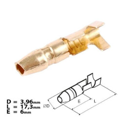 Konektor okrągły nieizolowany męski 4mm 1.5-2.5mm² - końcówka kablowa SGE
