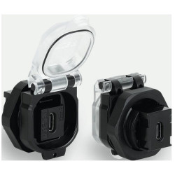 L&#xFC;tze 493120 Mounting Socket USB-3.1 C/C 180&#xB0; Hinged Lid Shielded