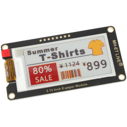 E-paper 2.13" 212x104px - wyświetlacz 4 kolory SPI czarny Biały żółty czerwony